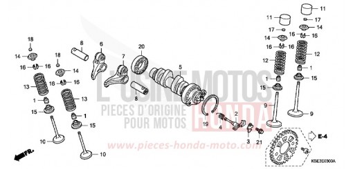 CAMSHAFT/VALVE CRF150R8 de 2008