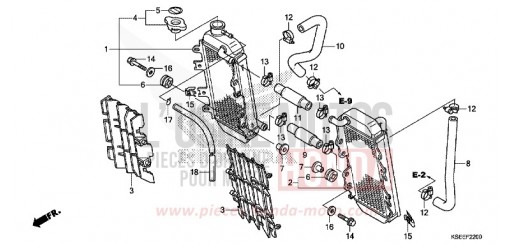 RADIATOR CRF150RBE de 2014