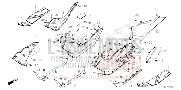 FLOOR STEP/SIDE COVER for ADV350A SPANGLE SILVER METALLIC (NHA49) from 2022