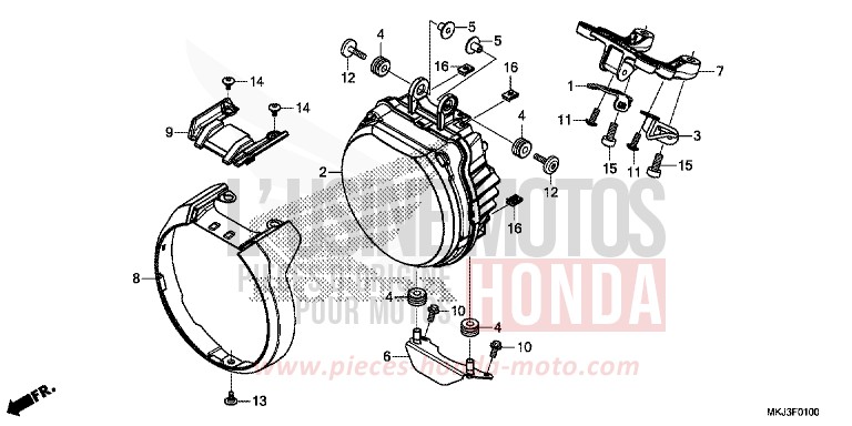 HEADLIGHT for CB1000R CANDY CHROMOSPHERE RED (R381) from 2018