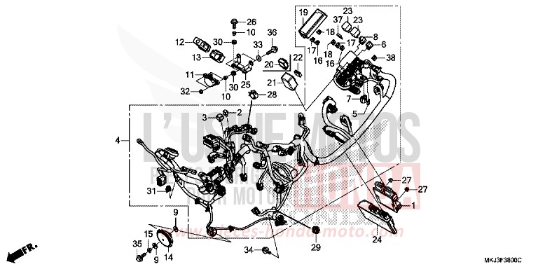 WIRE HARNESS for CB1000R MAT BULLET SILVER (NH389) from 2018