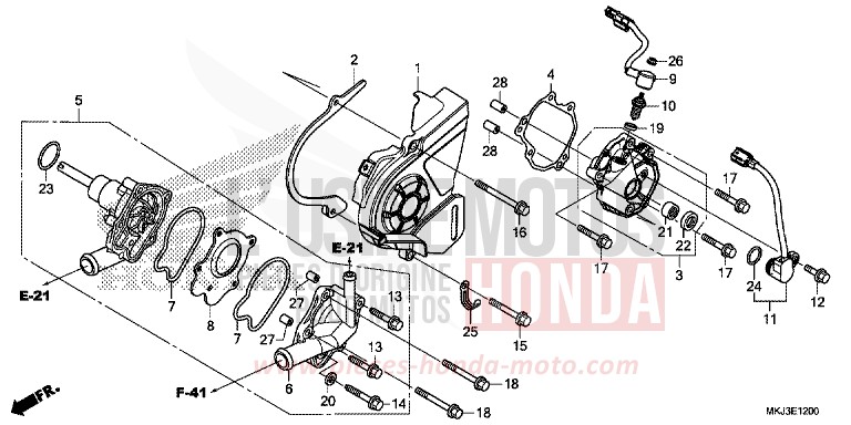 POMPA ACQUA per CB1000R GRAPHITE BLACK (NHB01) del 2019