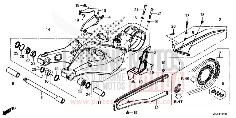 SWINGARM for CB1000R GRAPHITE BLACK (NHB01) from 2019