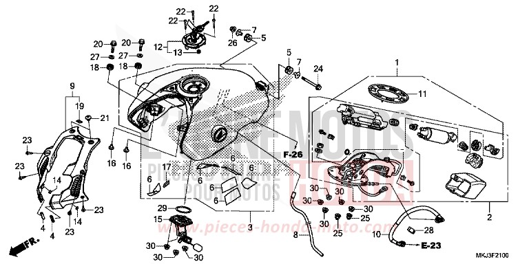 FUEL TANK/FUEL PUMP for CB1000R SWORD SILVER METALLIC (NHA95) from 2019