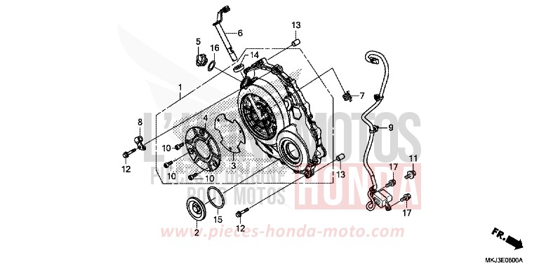 RIGHT CRANKCASE COVER for CB1000R CANDY CHROMOSPHERE RED (R381) from 2019