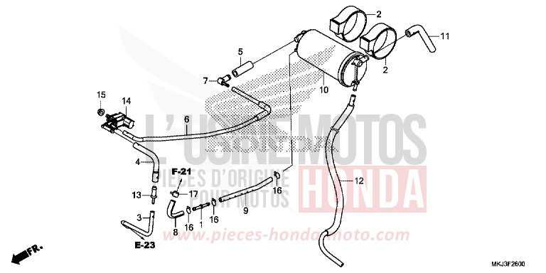 CANISTER for CB1000R GRAPHITE BLACK (NHB01) from 2019