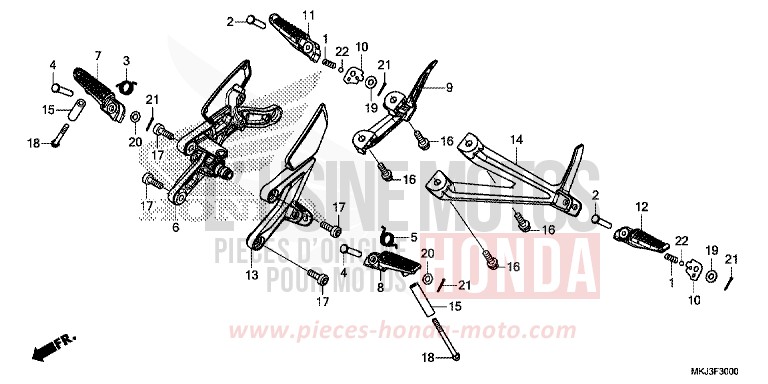 PEDANA per CB1000R SWORD SILVER METALLIC (NHA95) del 2019