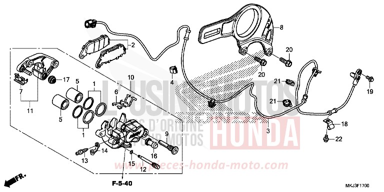 REAR BRAKE CALIPER for CB1000R GRAPHITE BLACK (NHB01) from 2020