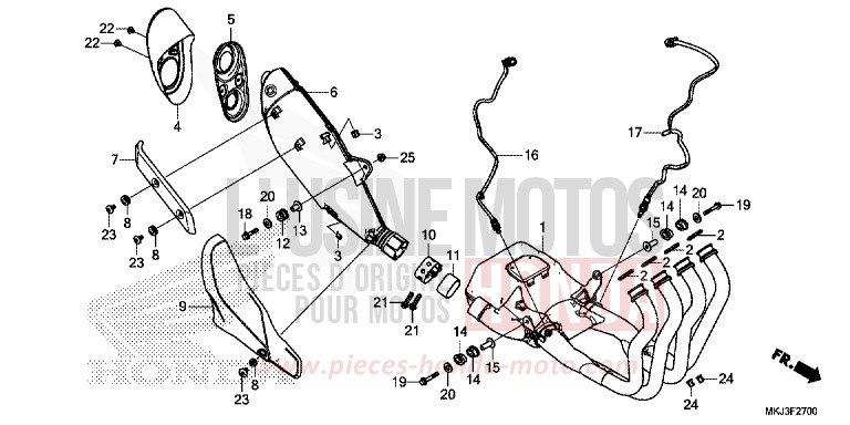 EXHAUST MUFFLER for CB1000R MAT PEARL GLARE WHITE (NHB54) from 2020