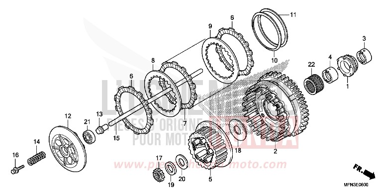 CLUTCH for CB1000R HYPER RED (R348B) from 2015