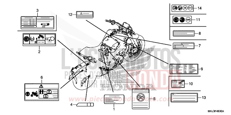 CAUTION LABEL for CB1000R MAT PEARL GLARE WHITE (NHB54) from 2020