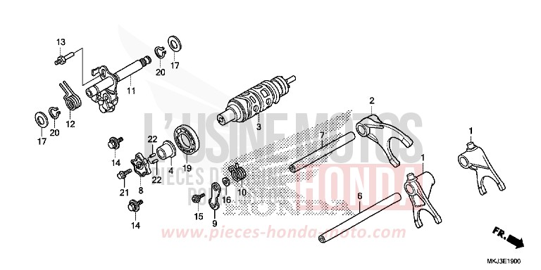 GEARSHIFT DRUM for CB1000R CANDY CHROMOSPHERE RED (R381) from 2020