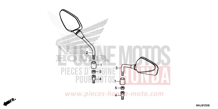 MIRROR for CB1000R CANDY CHROMOSPHERE RED (R381) from 2020