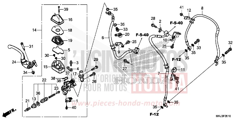 FRONT BRAKE MASTER CYLINDER for CB1000R CANDY CHROMOSPHERE RED (R381) from 2020