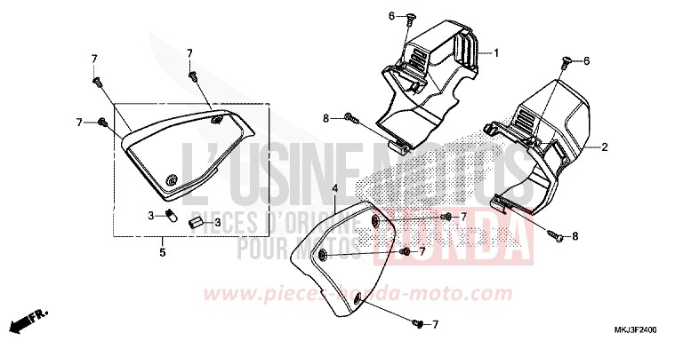 SIDE COVER/DUCT COVER for CB1000R GRAPHITE BLACK (NHB01) from 2020