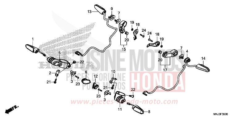 WINKER for CB1000R GRAPHITE BLACK (NHB01) from 2020