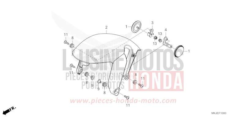 FRONT FENDER for CB1000R GRAPHITE BLACK (NHB01) from 2021