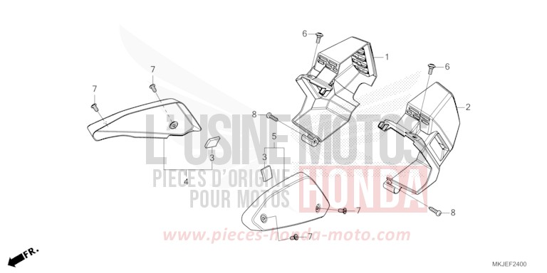 SIDE COVER/DUCT COVER for CB1000R GRAPHITE BLACK (NHB01) from 2021