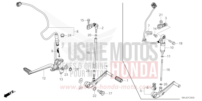 PEDALE per CB1000R GRAPHITE BLACK (NHB01) del 2021