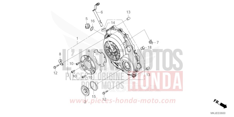 RIGHT CRANKCASE COVER for CB1000R CANDY CHROMOSPHERE RED (R381) from 2021