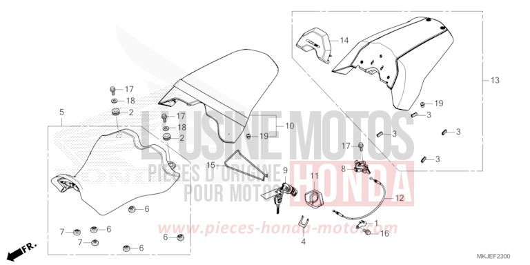 SEAT for CB1000R CANDY CHROMOSPHERE RED (R381) from 2021