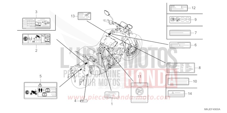 CAUTION LABEL for CB1000R CANDY CHROMOSPHERE RED (R381) from 2021