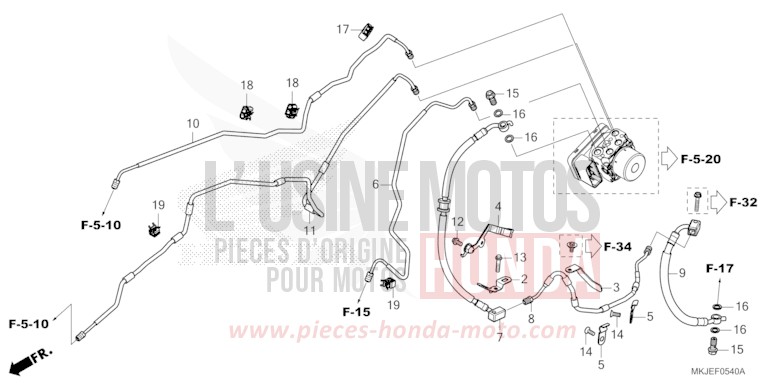 BRAKE PIPE/BRAKE HOSE for CB1000R MAT BALLISTIC BLACK METALLIC (NHA86) from 2021