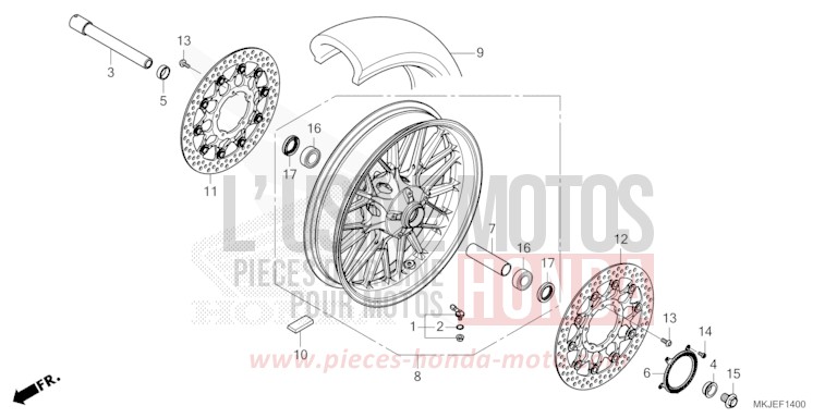 FRONT WHEEL for CB1000R MAT BALLISTIC BLACK METALLIC (NHA86) from 2021