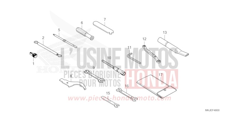 ATTREZZI per CB1000R MAT BALLISTIC BLACK METALLIC (NHA86) del 2021