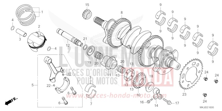 CRANKSHAFT/PISTON for CB1000R MAT BETA SILVER METALLIC (NHC08) from 2021