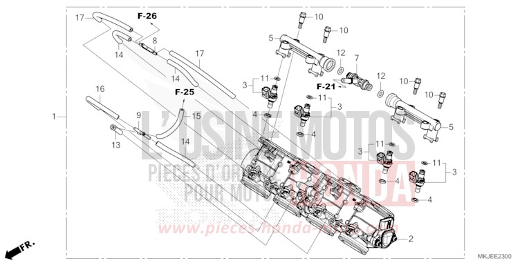 THROTTLE BODY for CB1000R MAT BETA SILVER METALLIC (NHC08) from 2021