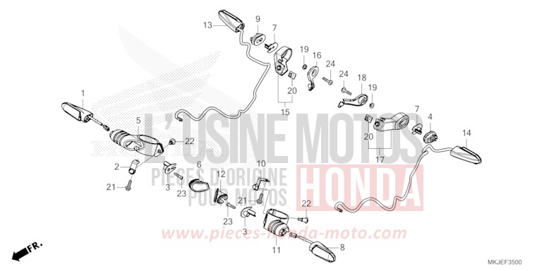 WINKER for CB1000R MAT BETA SILVER METALLIC (NHC08) from 2021