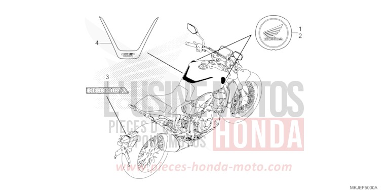 MARK/EMBLEM for CB1000R MAT BETA SILVER METALLIC (NHC08) from 2021