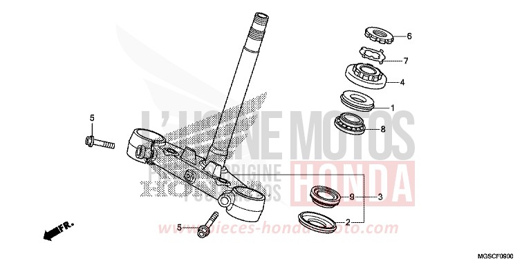 STEERING STEM for INTEGRA MAT GUNPOWDER BLACK METALLIC (NH436) from 2013