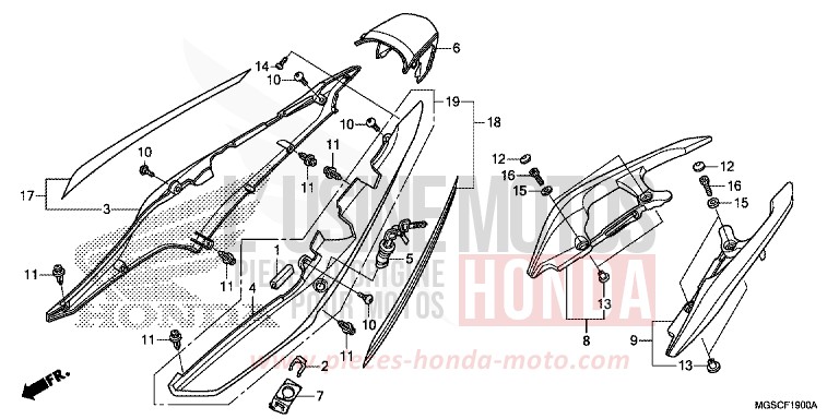 REAR COWL for INTEGRA MAT GUNPOWDER BLACK METALLIC (NH436) from 2013