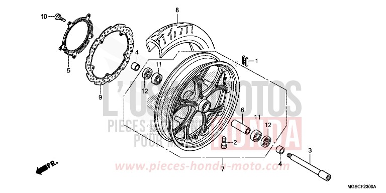FRONT WHEEL for INTEGRA MAT GUNPOWDER BLACK METALLIC (NH436) from 2013
