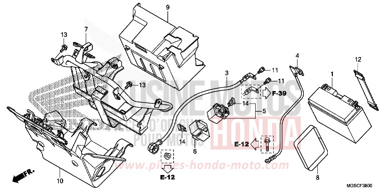 BATTERY for INTEGRA MAT GUNPOWDER BLACK METALLIC (NH436) from 2013