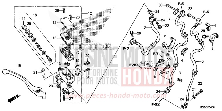 FR. BRAKE MASTER CYLINDER for INTEGRA CANDY GRACEFUL RED-U (R151) from 2013
