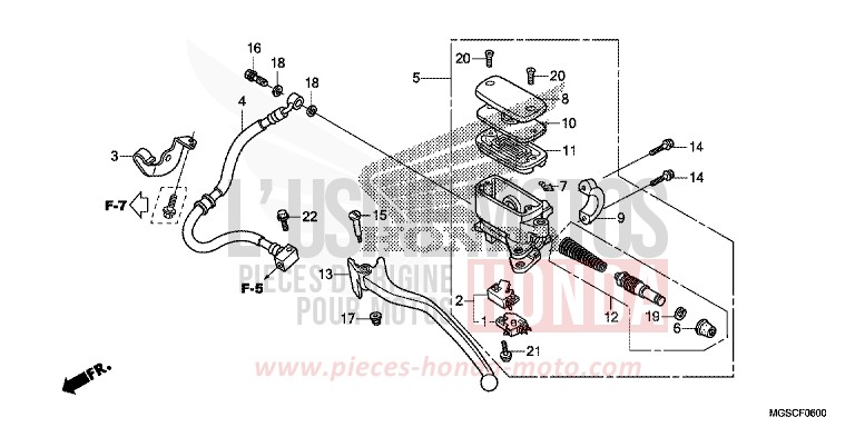 RR. BRAKE MASTER CYLINDER for INTEGRA CANDY GRACEFUL RED-U (R151) from 2013