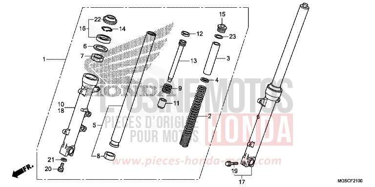 FRONT FORK for INTEGRA CANDY GRACEFUL RED-U (R151) from 2013