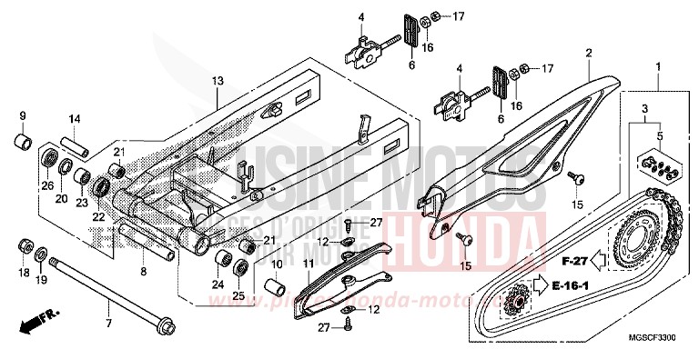 SWINGARM for INTEGRA CANDY GRACEFUL RED-U (R151) from 2013