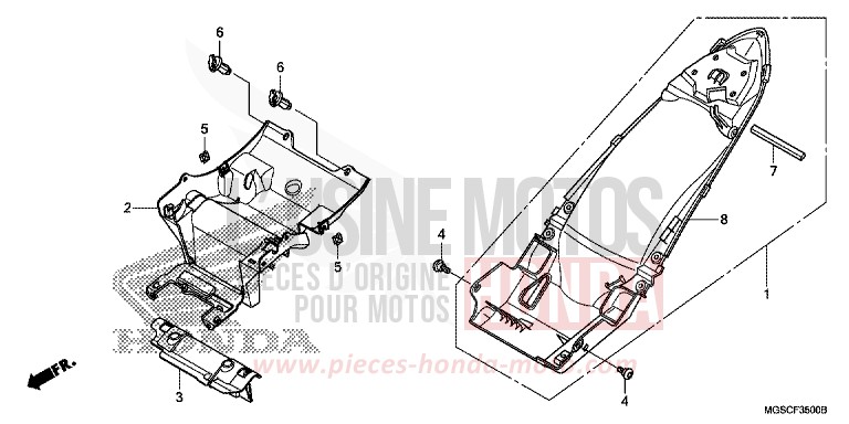 REAR FENDER for INTEGRA PEARL SUNBEAM WHITE (NHA66) from 2013