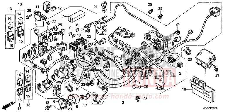 WIRE HARNESS for INTEGRA PEARL SUNBEAM WHITE (NHA66) from 2013