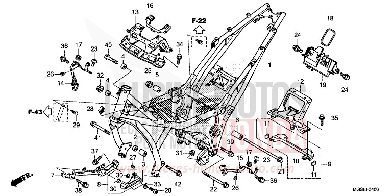 FRAME BODY for NC700S GRAPHITE BLACK (NHB01) from 2013