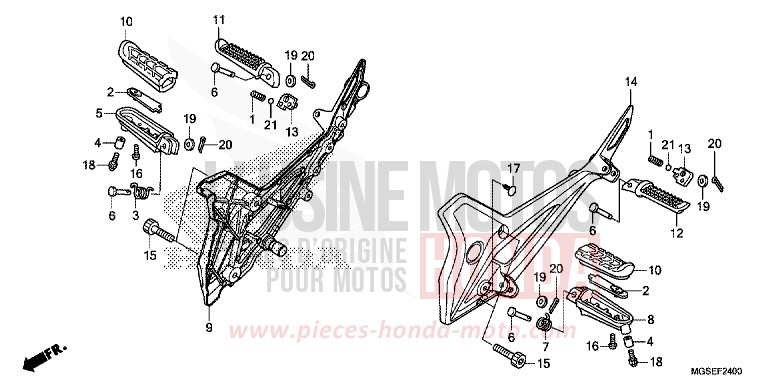 PEDANA per NC700S PEARL SUNBEAM WHITE (NHA66) del 2013