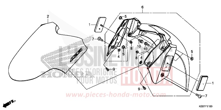 FRONT FENDER for NSS300A CRESCENT BLUE METALLIC (PB412) from 2019