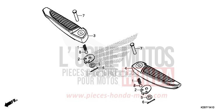 PILLION STEP for NSS300A CRESCENT BLUE METALLIC (PB412) from 2019