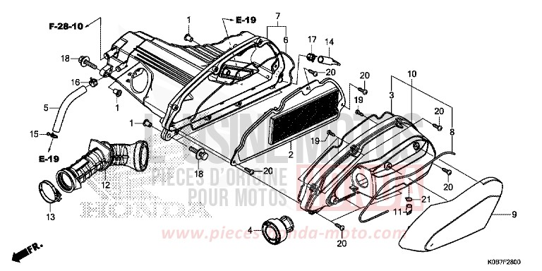 AIR CLEANER for NSS300A MAT CYNOS GRAY METALLIC (NH312) from 2019