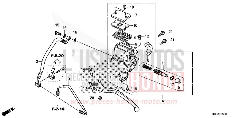 REAR BRAKE MASTER CYLINDER for NSS300A MAT PEARL COOL WHITE (NHB44) from 2019