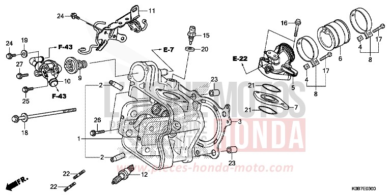 CYLINDER HEAD for NSS300A PEARL NIGHTSTAR BLACK (NHA84) from 2019